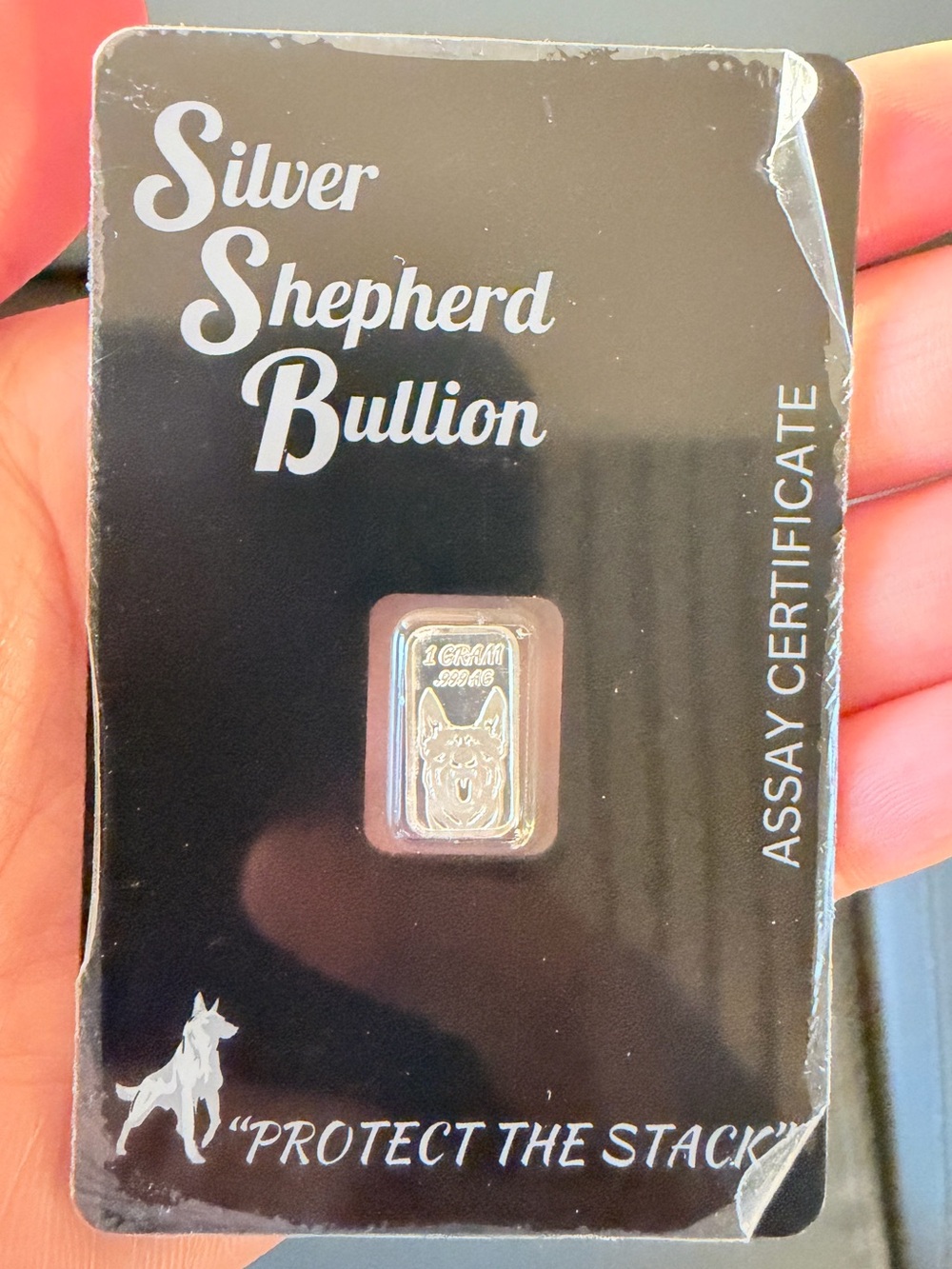 Silver Shepherd Bullion 1 Gram Silver Bar - Black Card